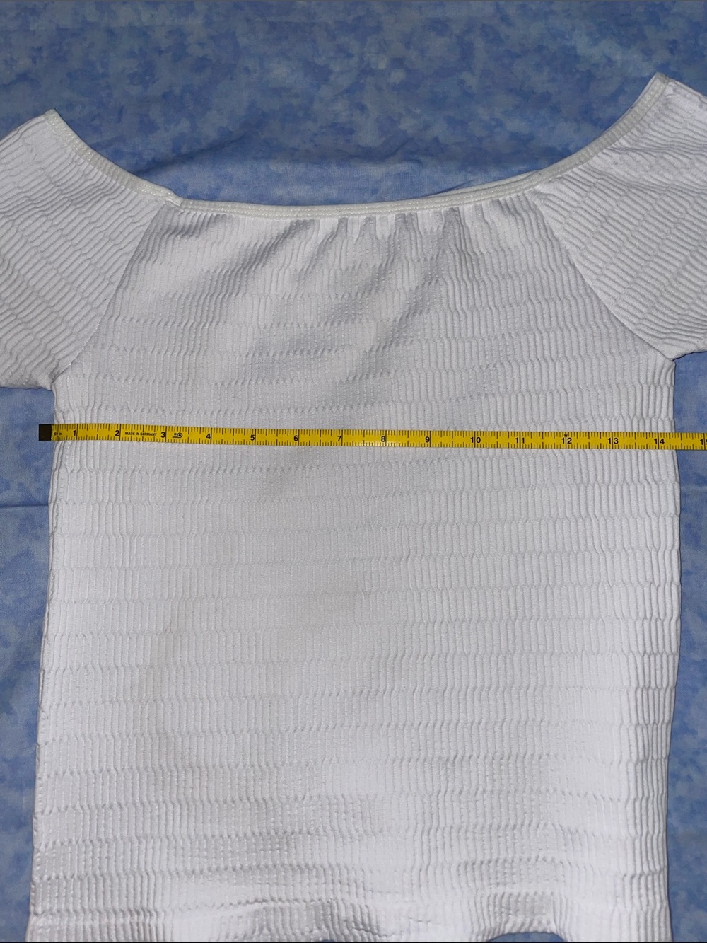 White Textured Off-Shoulder Top - Picture 3 of 3